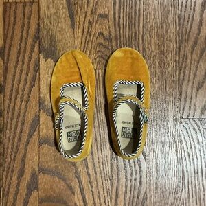 Kids Velvet Mustard Moccasins